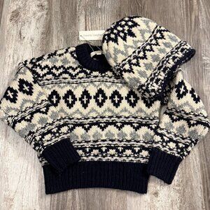 Favorite Daughter Fair Isle Knit Sweater and beanie Girl's Size XS NWT